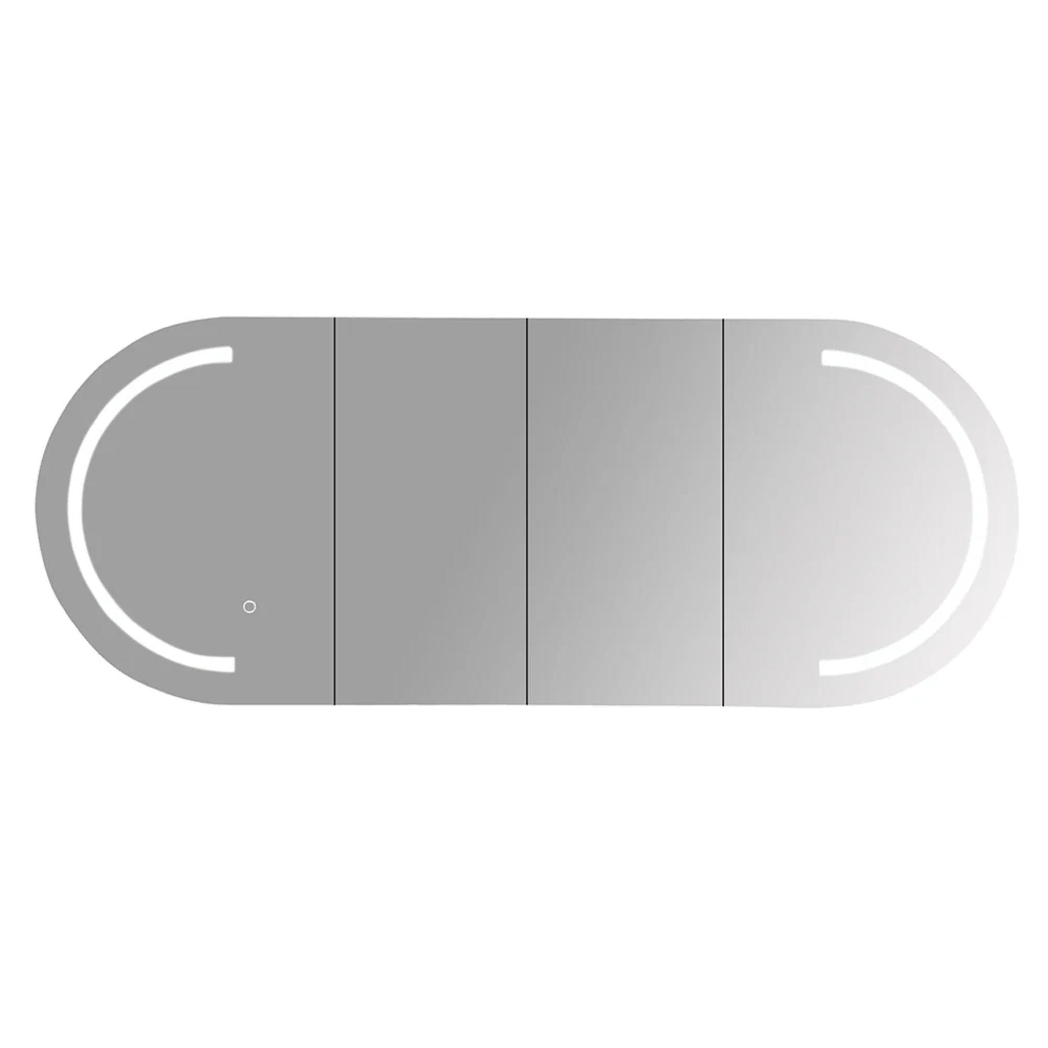 MERCIO ATHENA MATTE WHITE LED SHAVING CABINET 1500X600MM