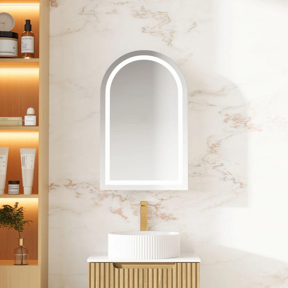MERCIO ATHENA MATTE WHITE LED SHAVING CABINET 500X900MM