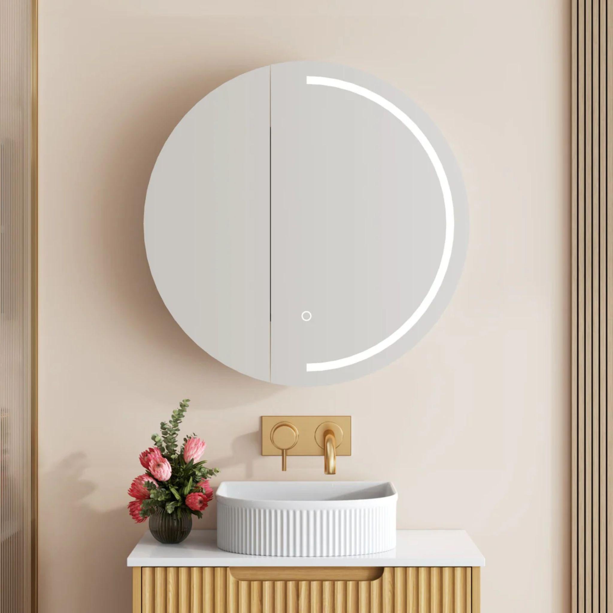 MERCIO ATHENA MATTE WHITE LED SHAVING CABINET 750X750MM