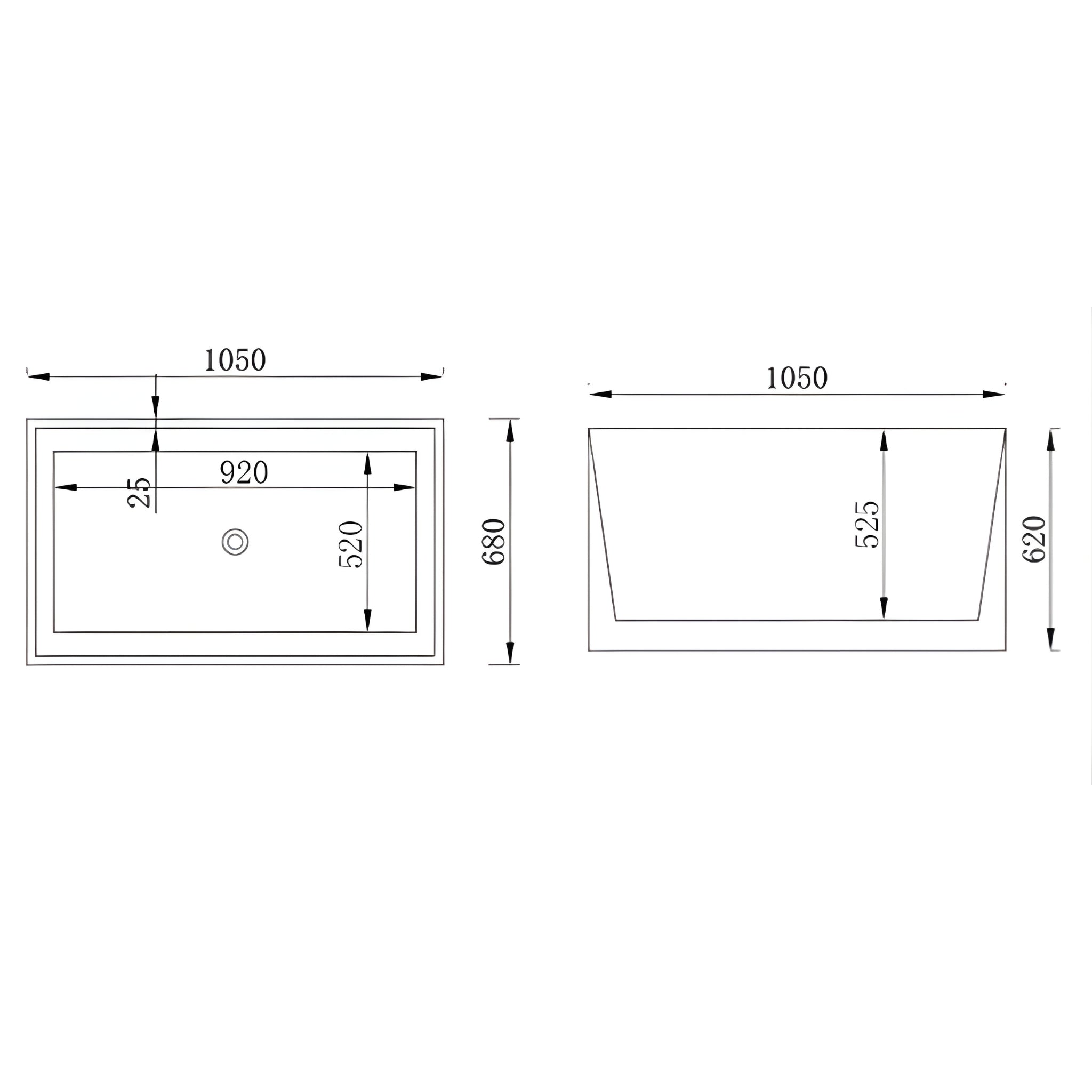 BROADWAY ATAUD SLIMLINE FREESTANDING BATHTUB GLOSS WHITE (MULTIPLE SIZES AVAILABLE)