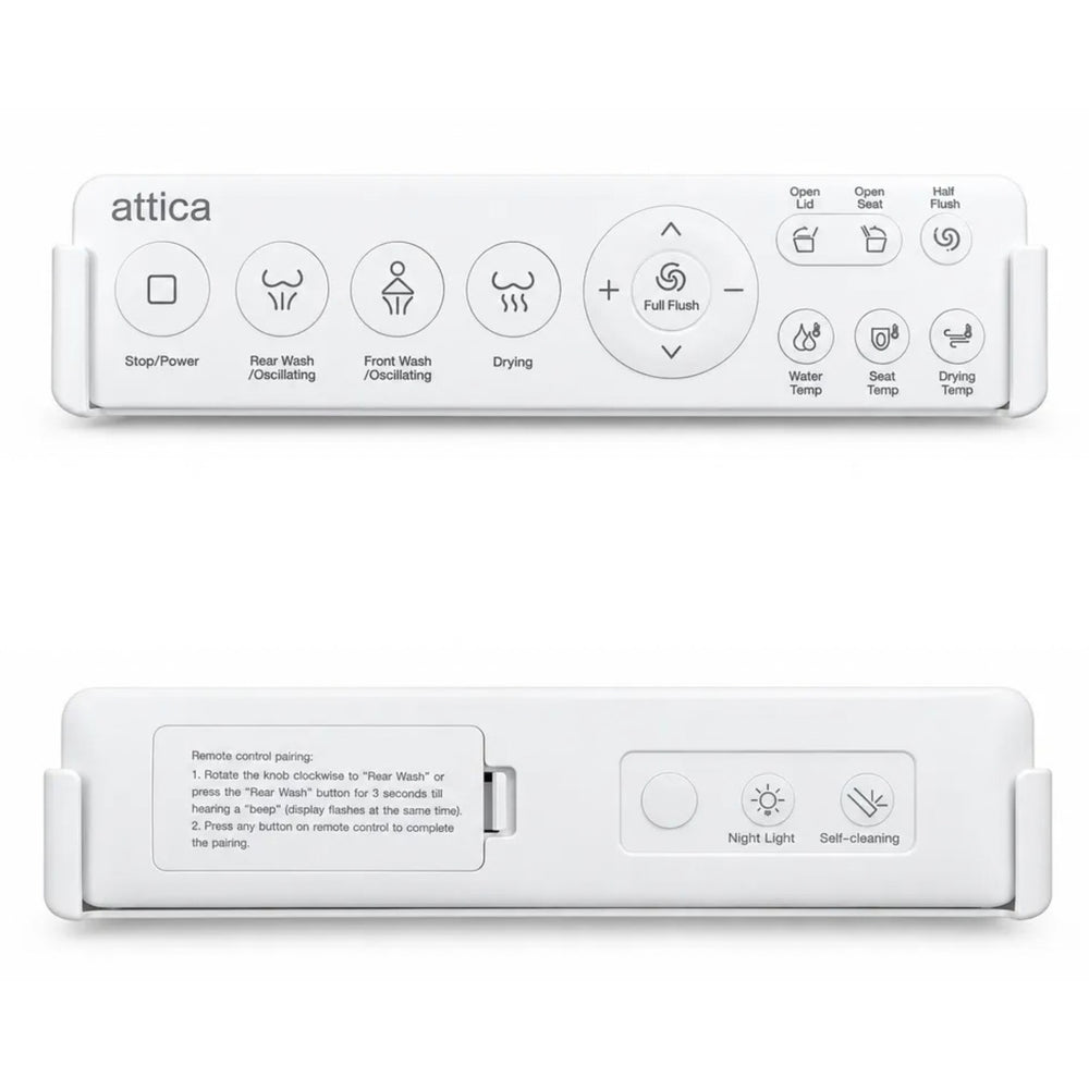 ATTICA OSKAR CISTERNLESS SMART TOILET RIMLESS W/ AUTOFLUSH & REMOTE CONTROL WHITE