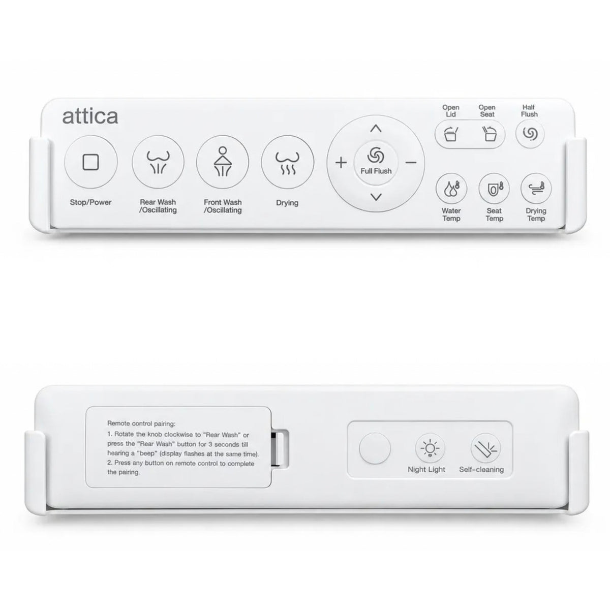 ATTICA OSKAR CISTERNLESS SMART TOILET RIMLESS W/ AUTOFLUSH & REMOTE CONTROL WHITE