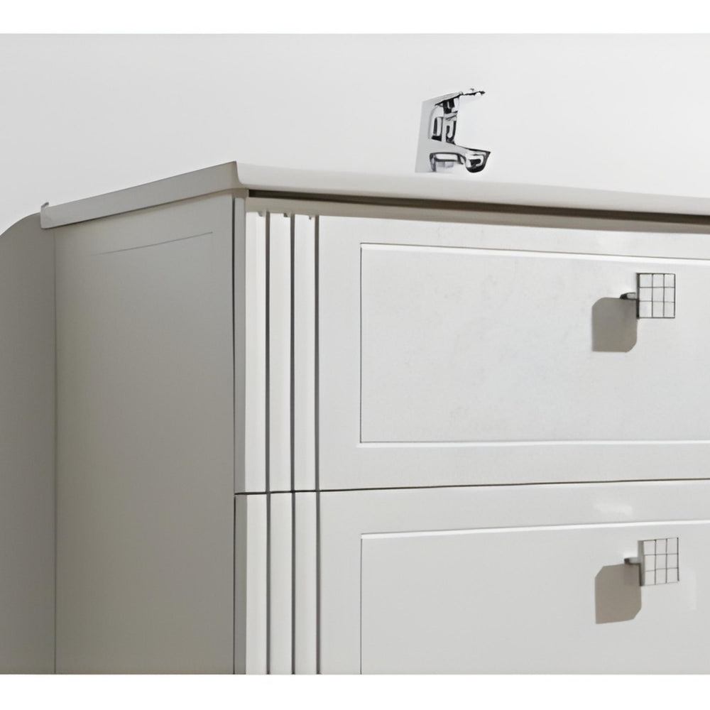 BELBAGNO ATRIA DE LUXE GLOSS WHITE 1000MM SINGLE BOWL BACK TO WALL FLOOR STANDING VANITY