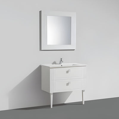 BELBAGNO ATRIA DE LUXE GLOSS WHITE 1000MM SINGLE BOWL BACK TO WALL FLOOR STANDING VANITY