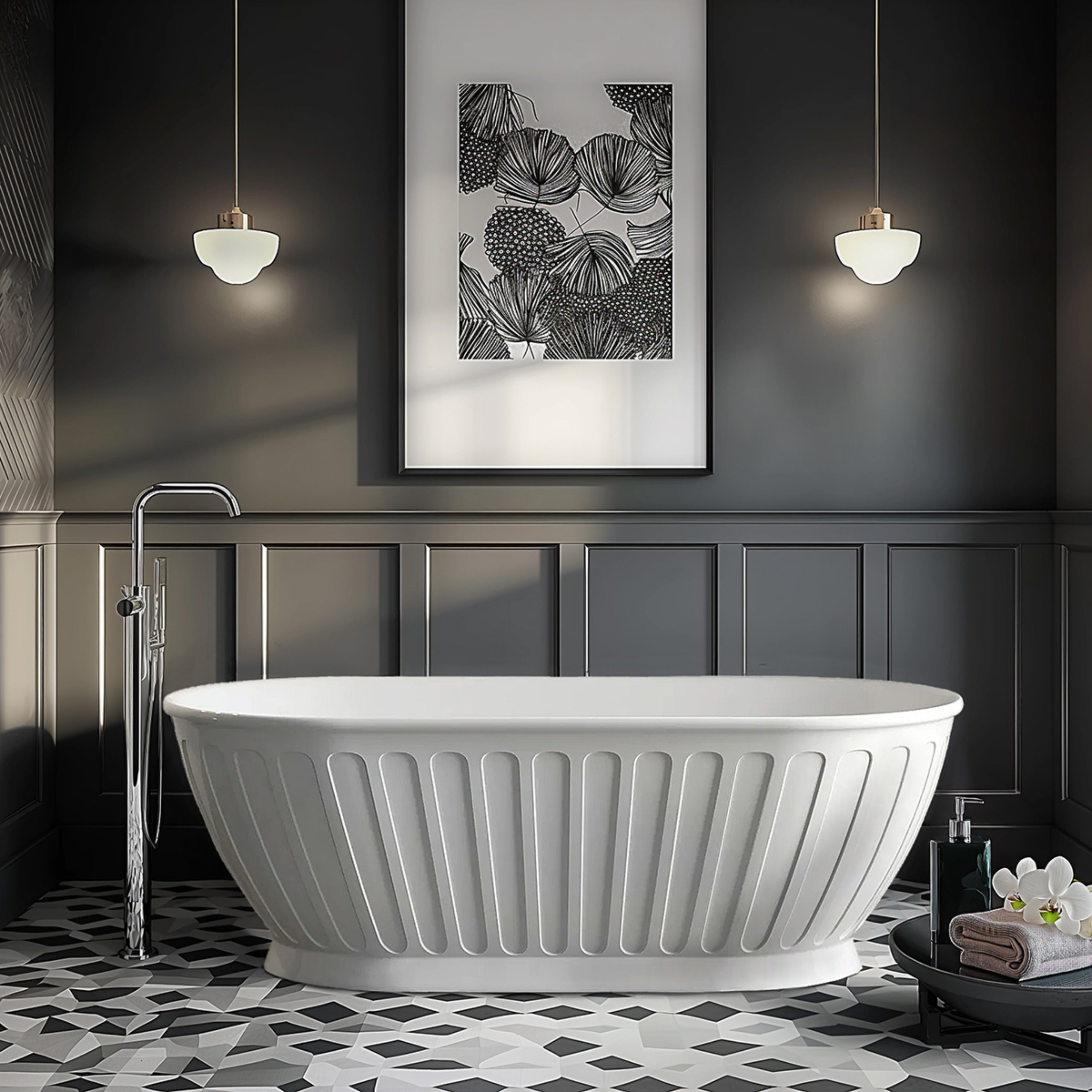 ATTICA KENSINGTON FREESTANDING BATHTUB GLOSS WHITE (AVAILABLE IN 1500MM AND 1700MM)