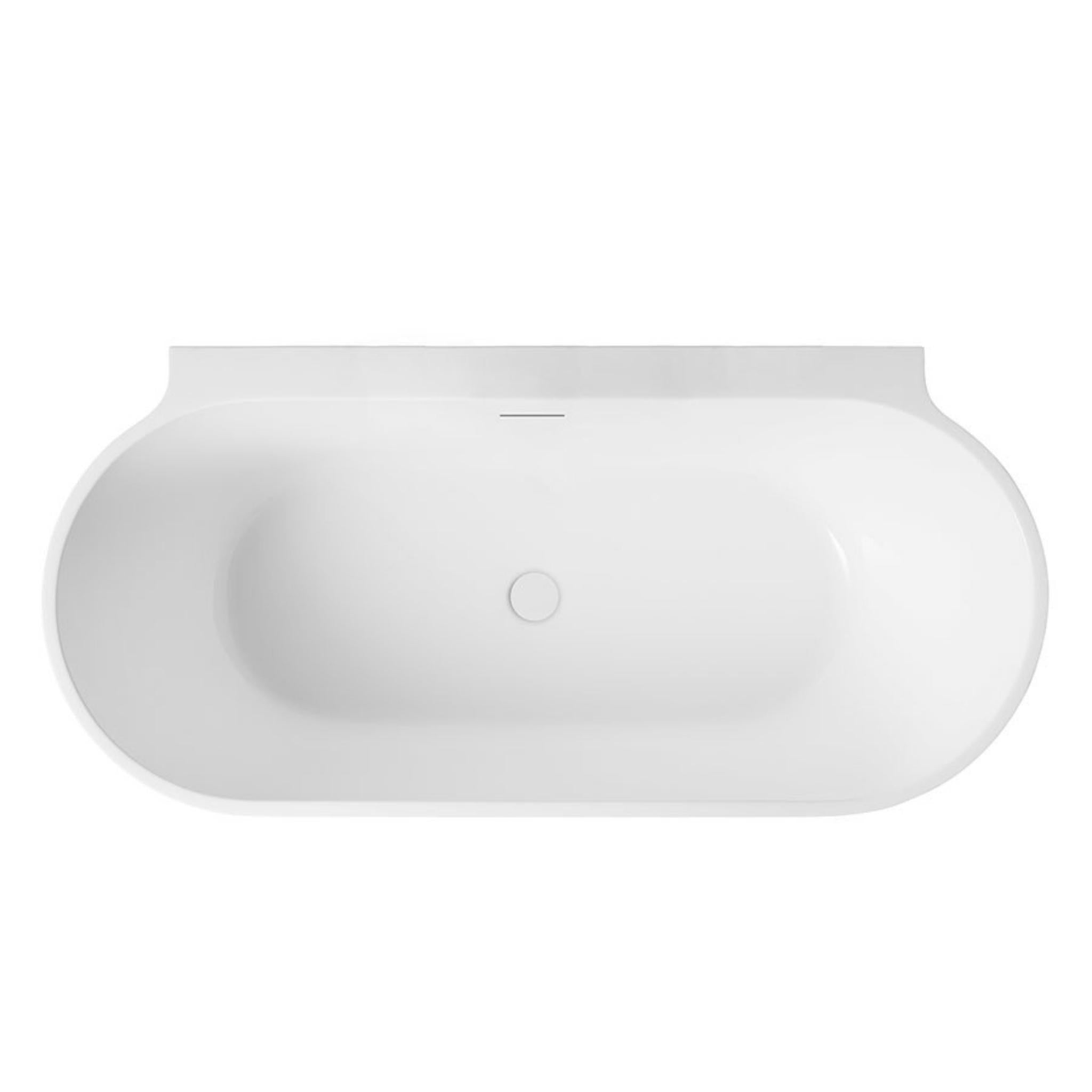 DECINA AURORA BACK TO WALL FREESTANDING BATH WITH INTEGRATED OVERFLOW MATTE WHITE (AVAILABLE IN 1500MM AND 1700MM)
