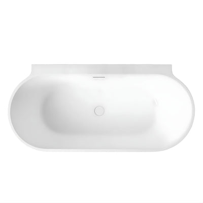 DECINA AURORA BACK TO WALL FREESTANDING BATH WITH INTEGRATED OVERFLOW MATTE WHITE (AVAILABLE IN 1500MM AND 1700MM)