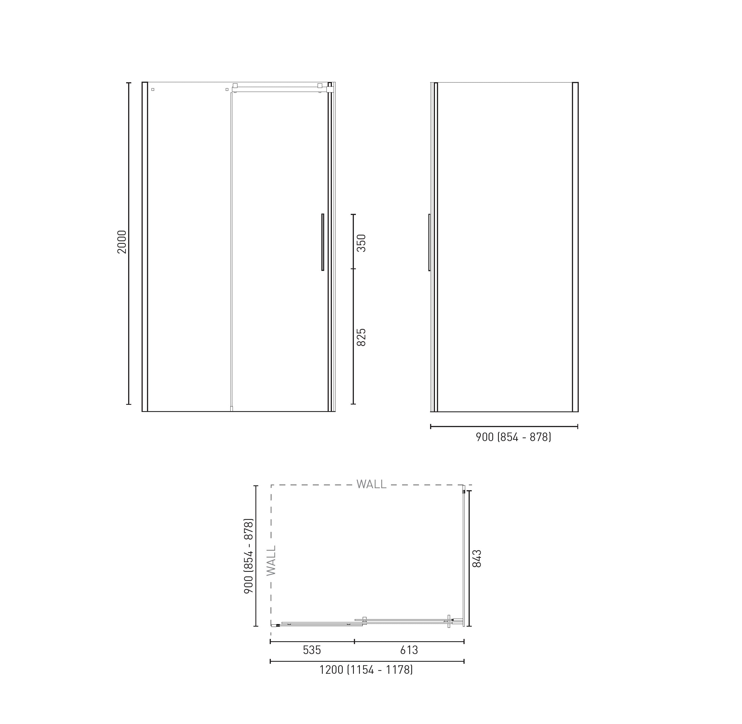 DECINA AVALON FRAMELESS SLIDING SHOWER SCREEN CHROME