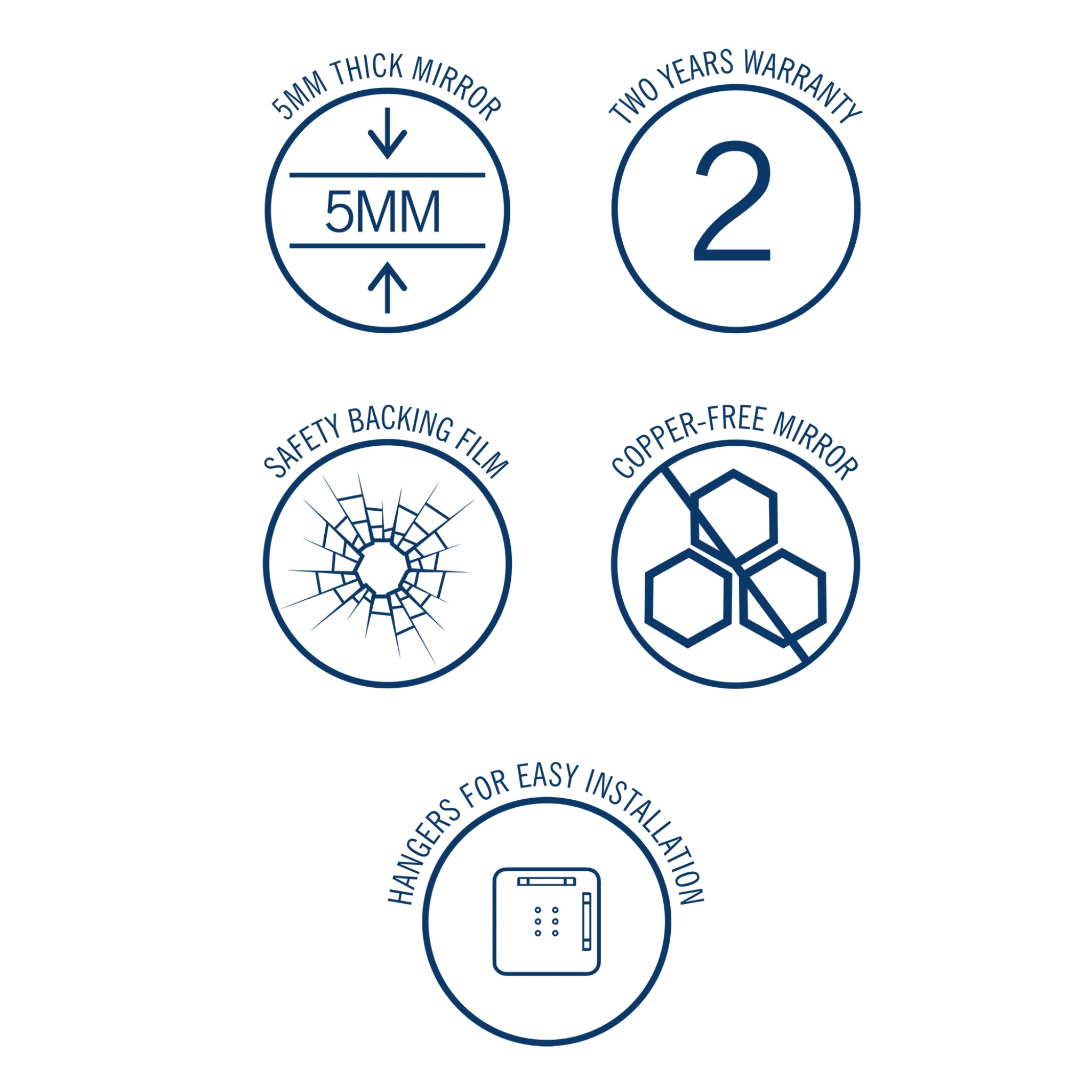 THERMOGROUP ABLAZE ROUND POLISHED EDGE MIRROR 800MM