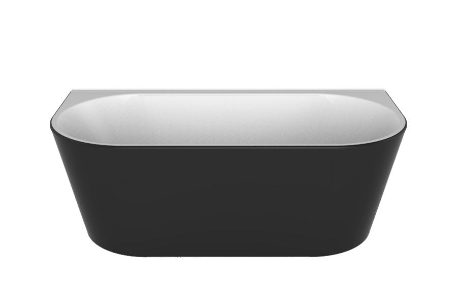 DECINA ALEGRA BACK-TO-WALL FREESTANDING BATH GLOSS BLACK 1700MM
