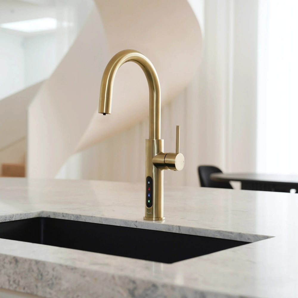 ALIA X51 INSTANT HOT, COLD AND SPARKLING FILTERED WATER TAP BRUSHED GOLD