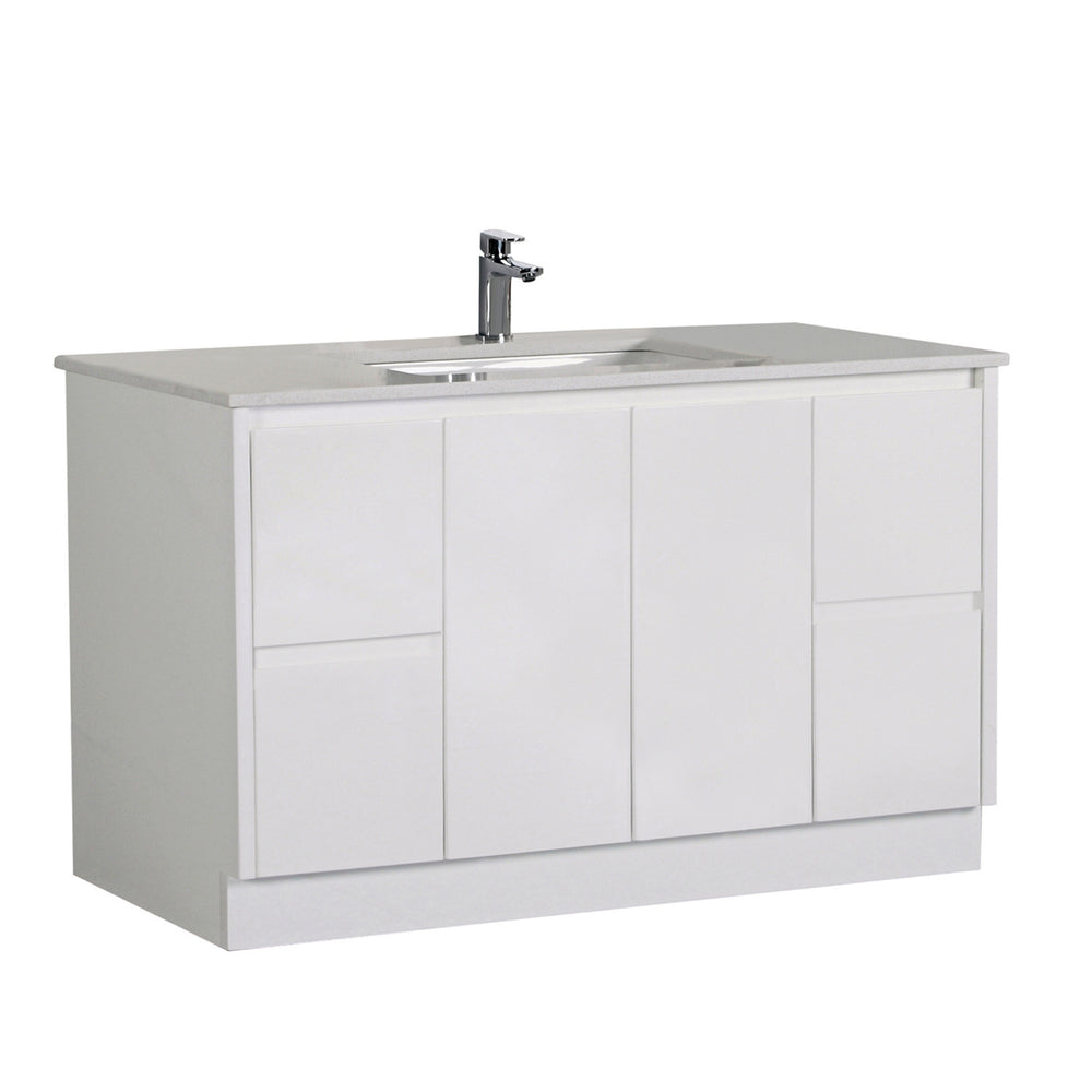 AULIC ALICE SATIN WHITE 1200MM SINGLE BOWL FLOOR STANDING VANITY