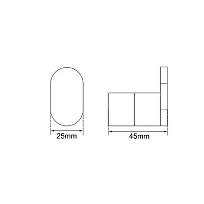 AQUAPERLA RUSHY ROBE HOOK BLACK AND CHROME