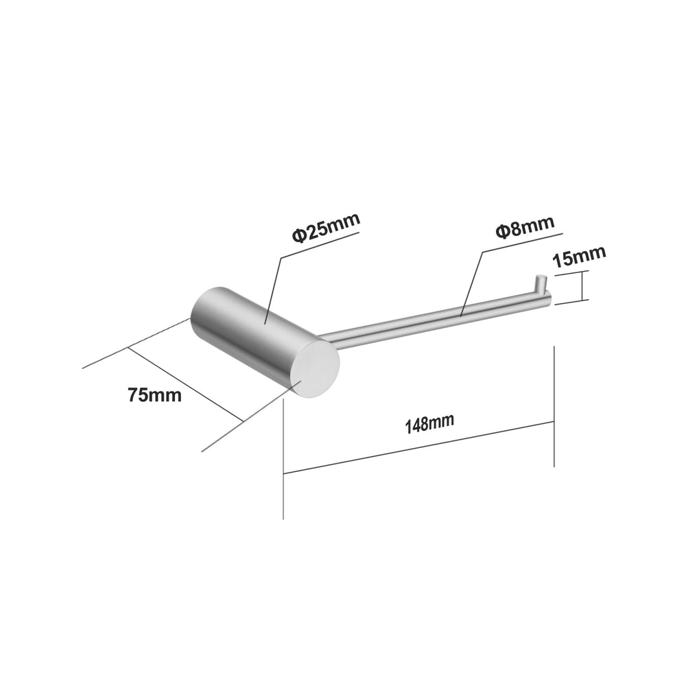 NORICO TOILET PAPER HOLDER 148MM BRUSHED NICKEL