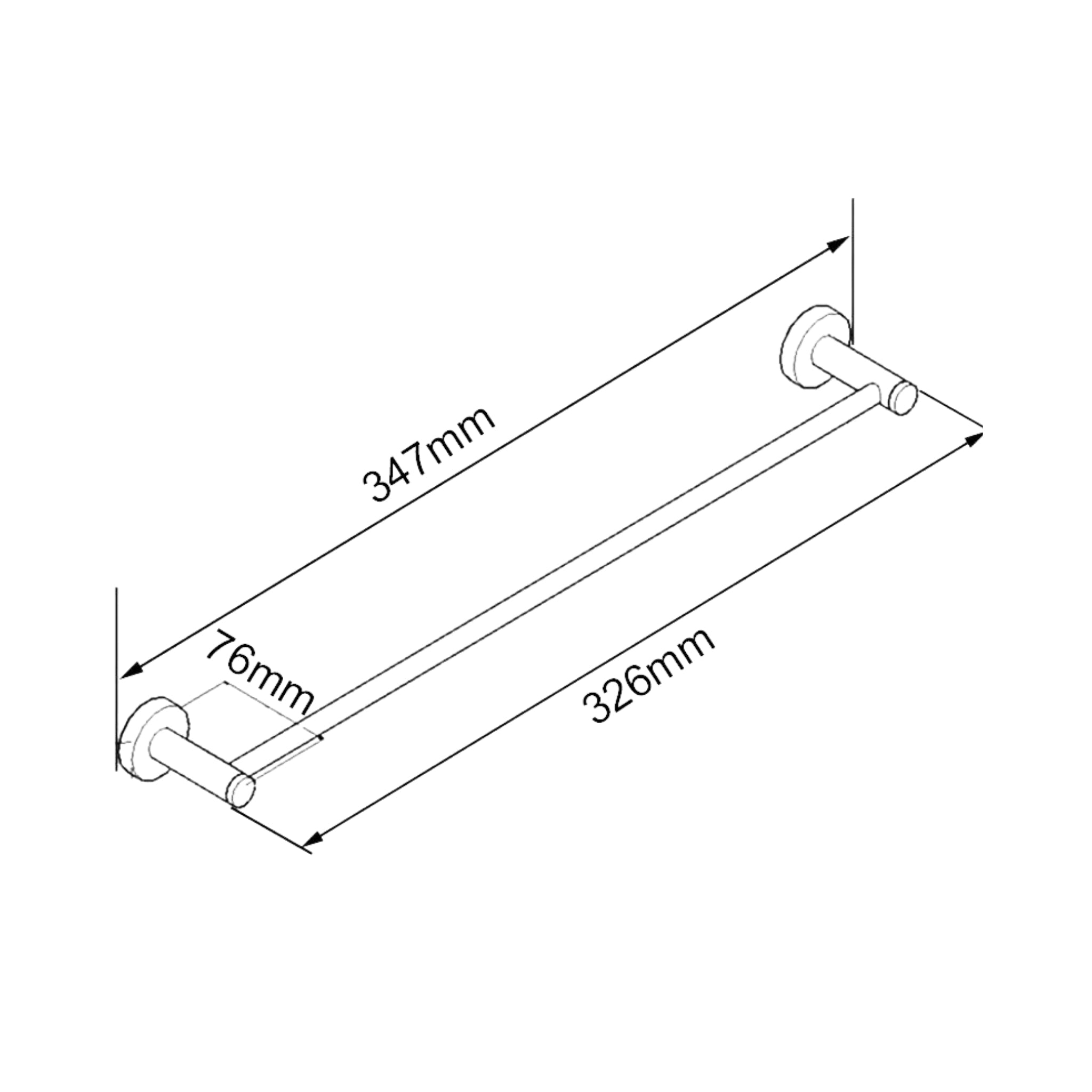 AQUAPERLA LUCID PIN HAND TOWEL HOLDER 347MM BRUSHED BRASS