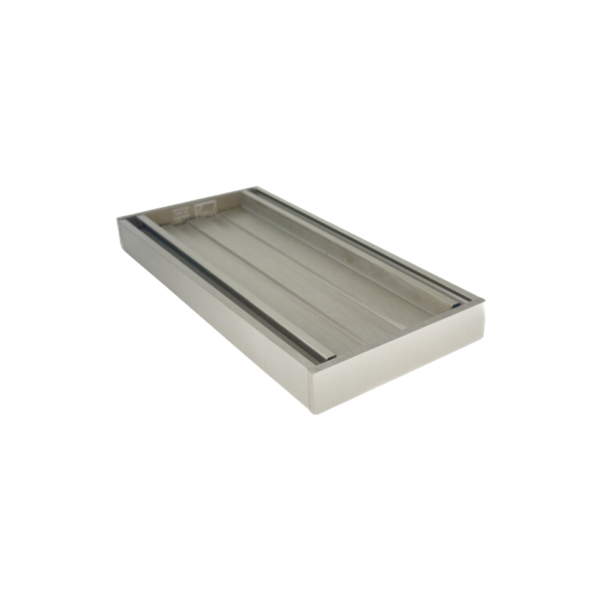 AQUAPERLA EZY FLOW TILE INSERT GRATE BRUSHED NICKEL 300X21MM