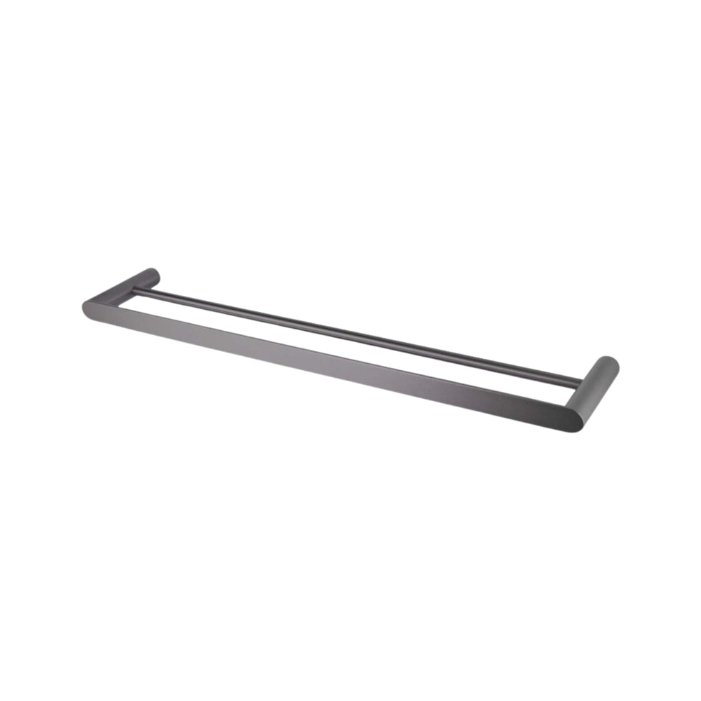 AQUAPERLA RUSHY DOUBLE TOWEL RAIL GUN METAL (AVAILABLE IN 600MM AND 800MM)