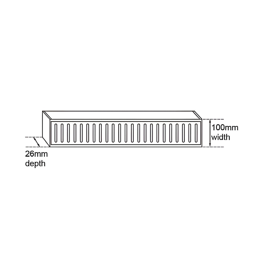 AQUAPERLA EZY FLOW FLOOR GRATE BRUSHED NICKEL 100X26MM