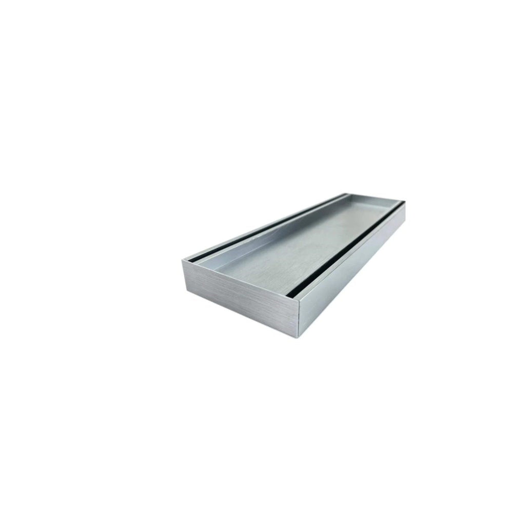 AQUAPERLA EZY FLOW TILE INSERT GRATE BRUSHED SILVER 300X26MM