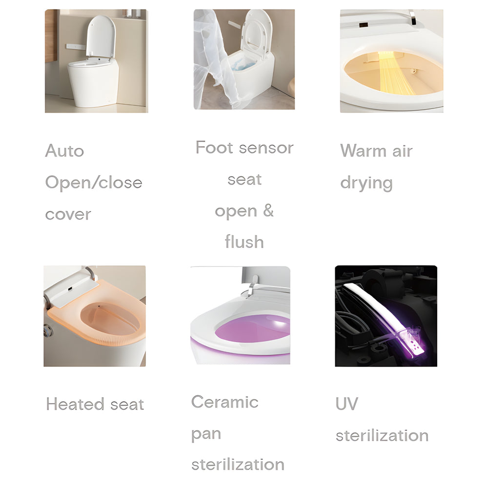 LAFEME AUTOLUX RIMLESS SMART TOILET W/ AUTOFLUSH GLOSS WHITE