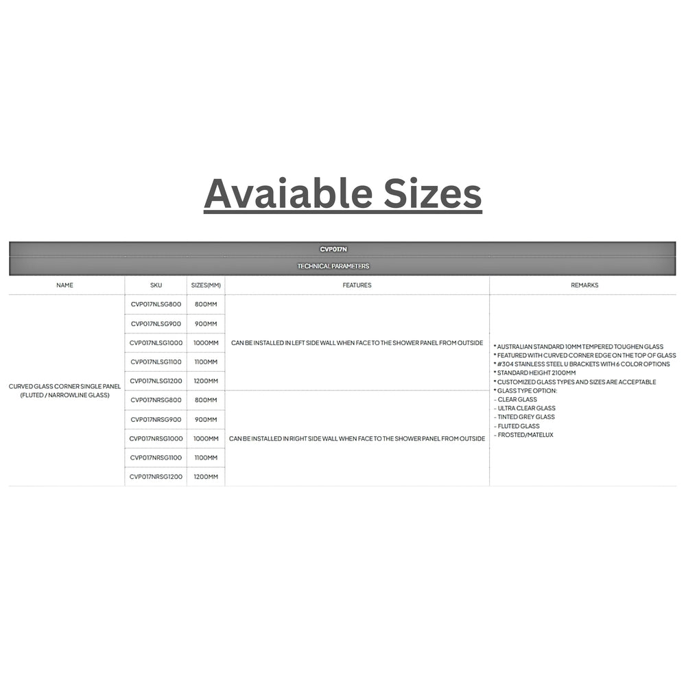 COVEY FRAMELESS WALK IN SINGLE PANEL CURVED CORNER FLUTED / NARROWLINE SHOWER SCREEN GUN METAL