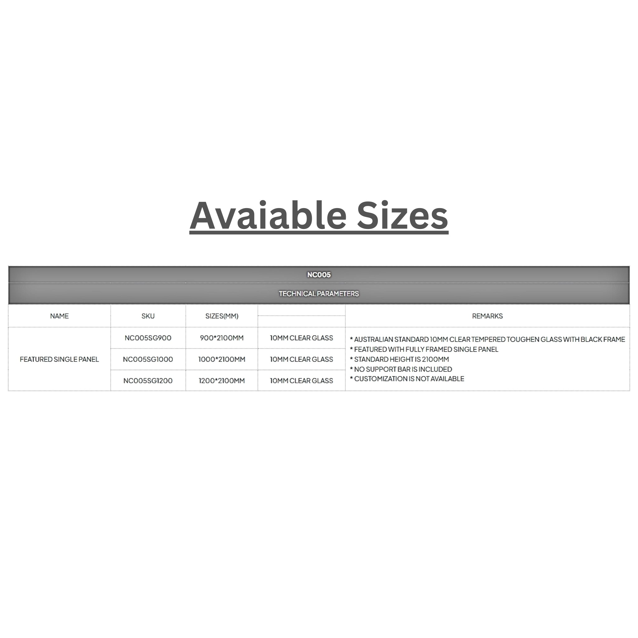 COVEY FRAMED WALK IN WITHOUT SUPPORT BAR SINGLE PANEL SHOWER SCREEN MATTE BLACK