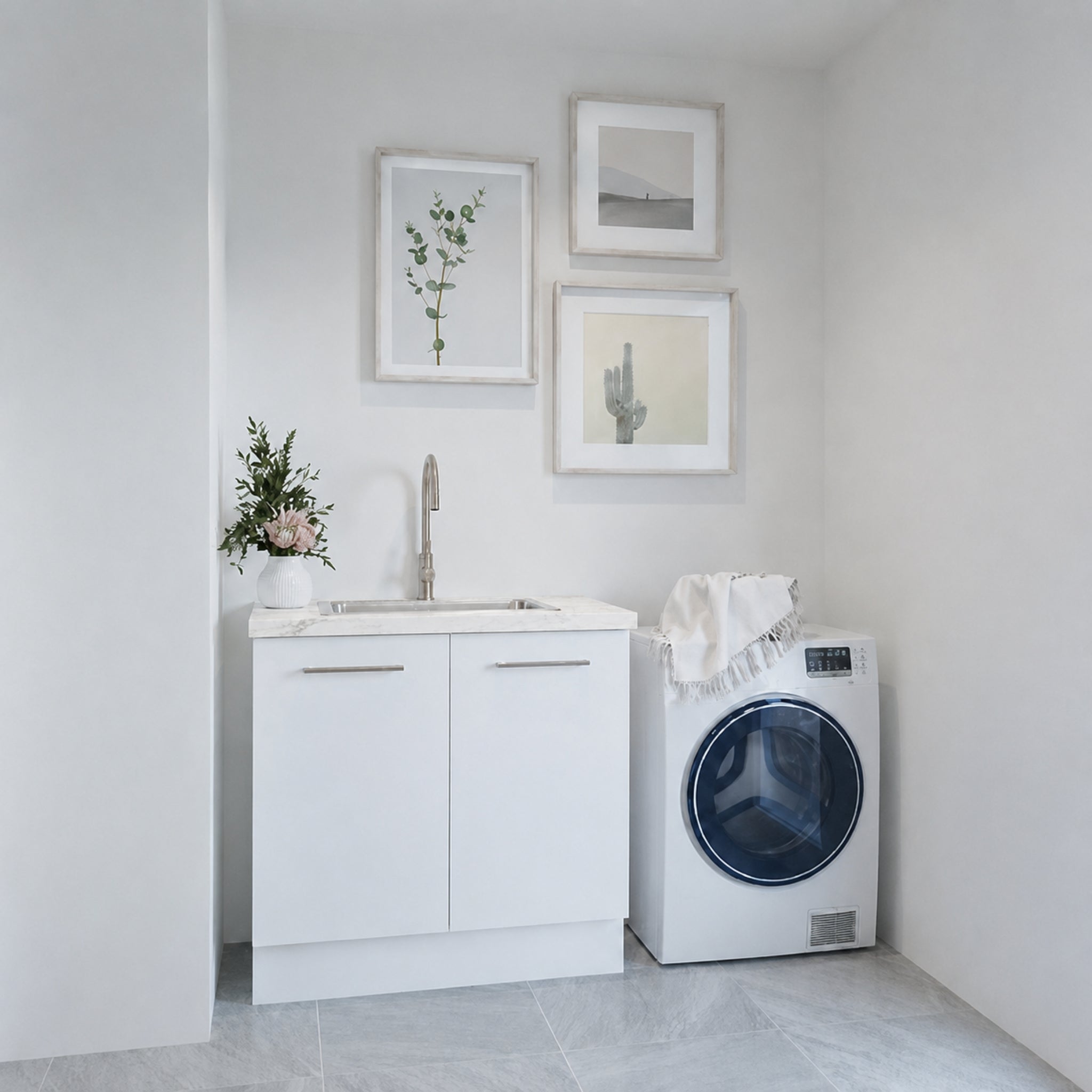 TIMBERLINE LAMINEX AVENZA BIANCO NATURAL SINGLE BOWL LAUNDRY LAMINATE BENCHTOP