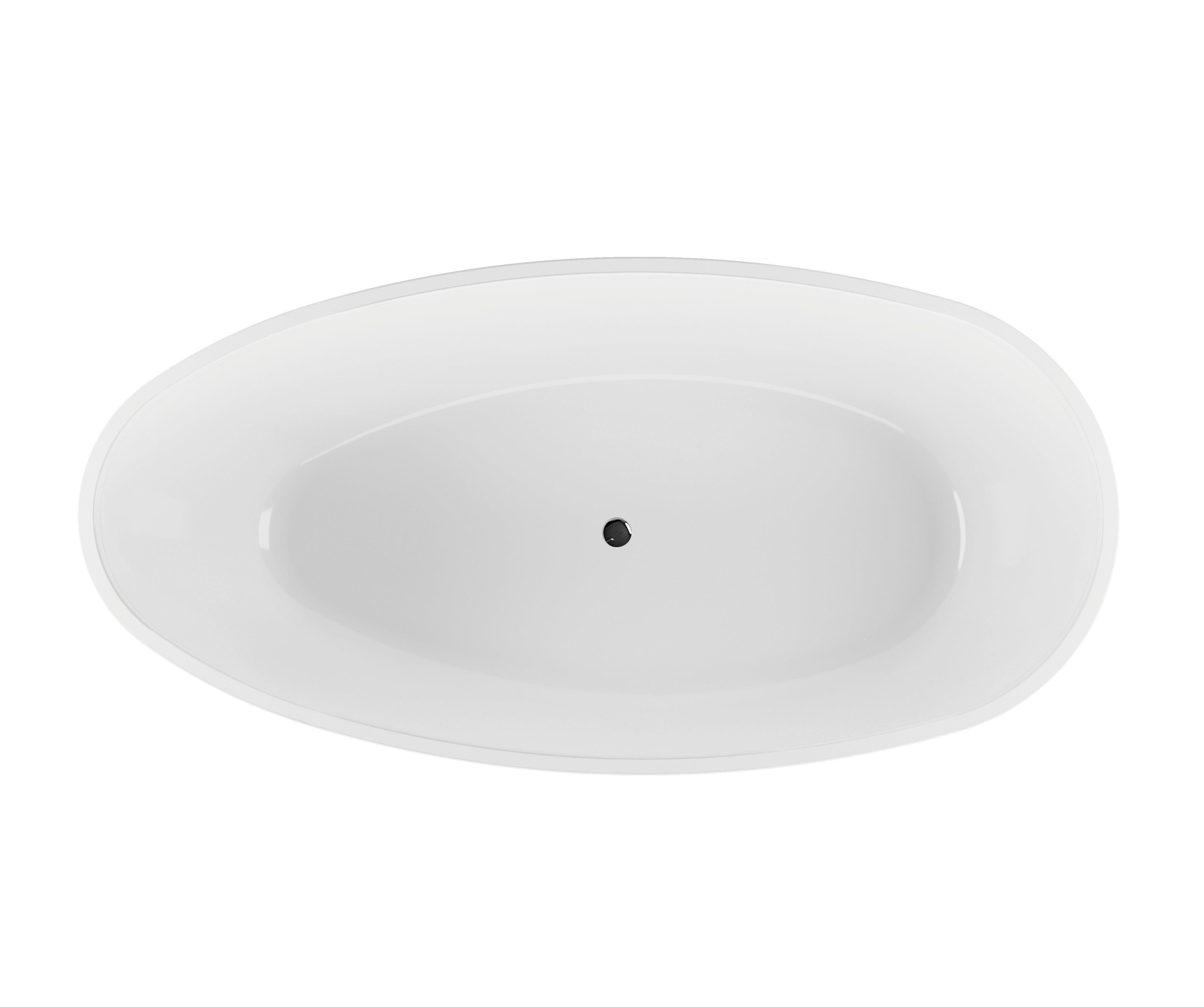 BELBAGNO AVEO FREESTANDING BATHTUB SEMI GLOSS WHITE 1700MM