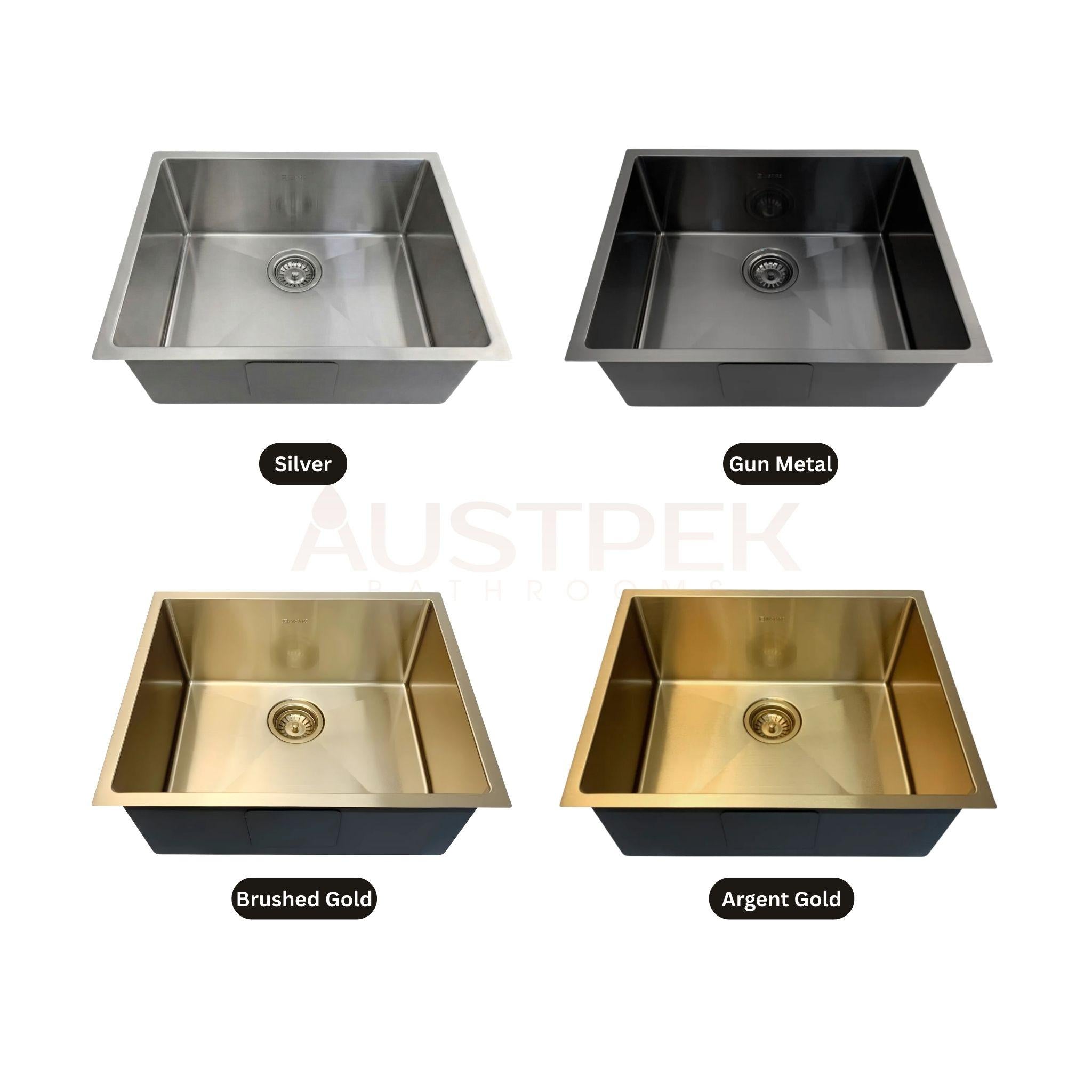 OTTI AXON 58S SINGLE BOWL KITCHEN AND LAUNDRY SINK SILVER 580MM