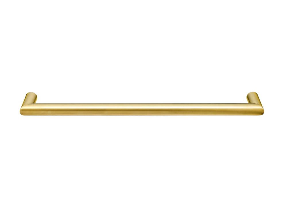 COLDBUSTER HORIZONTAL ROUND HEATED SINGLE TOWEL RAIL BRUSHED BRASS (AVAILABLE IN 450MM, 632MM AND 832MM)