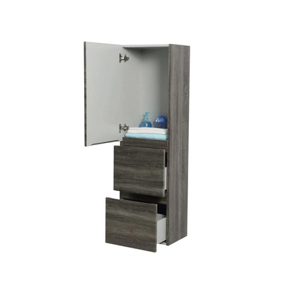 POSEIDON WALL HUNG TALL BOY DARK GREY 400MM X 1350MM