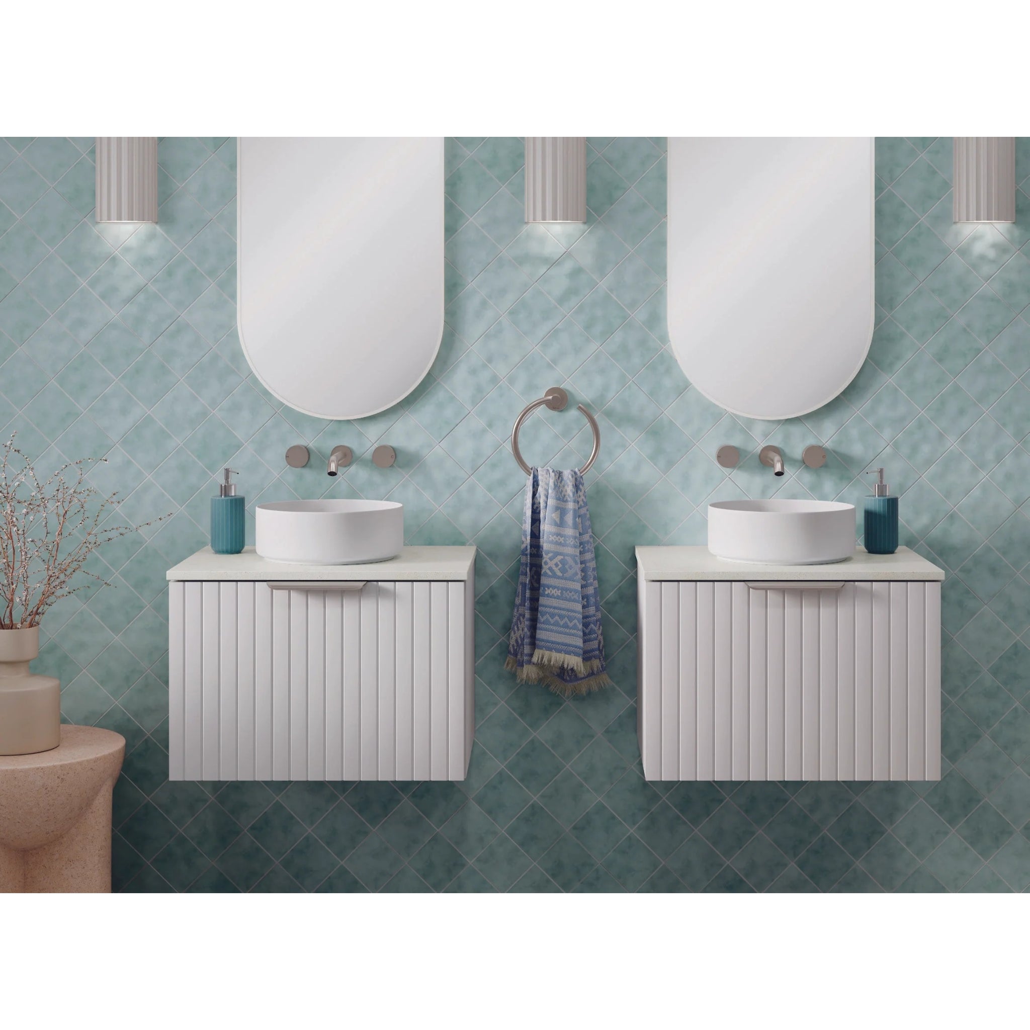 FIENZA BAYVIEW ULTRA WHITE MATTE 600MM SINGLE BOWL WALL HUNG VANITY