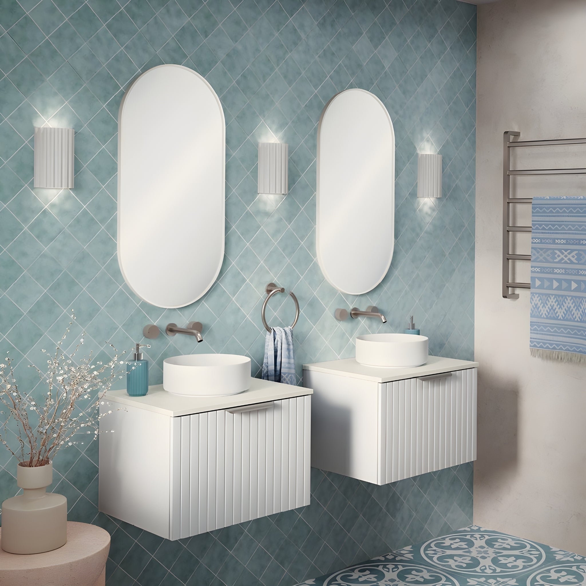 FIENZA BAYVIEW ULTRA WHITE MATTE 600MM SINGLE BOWL WALL HUNG VANITY