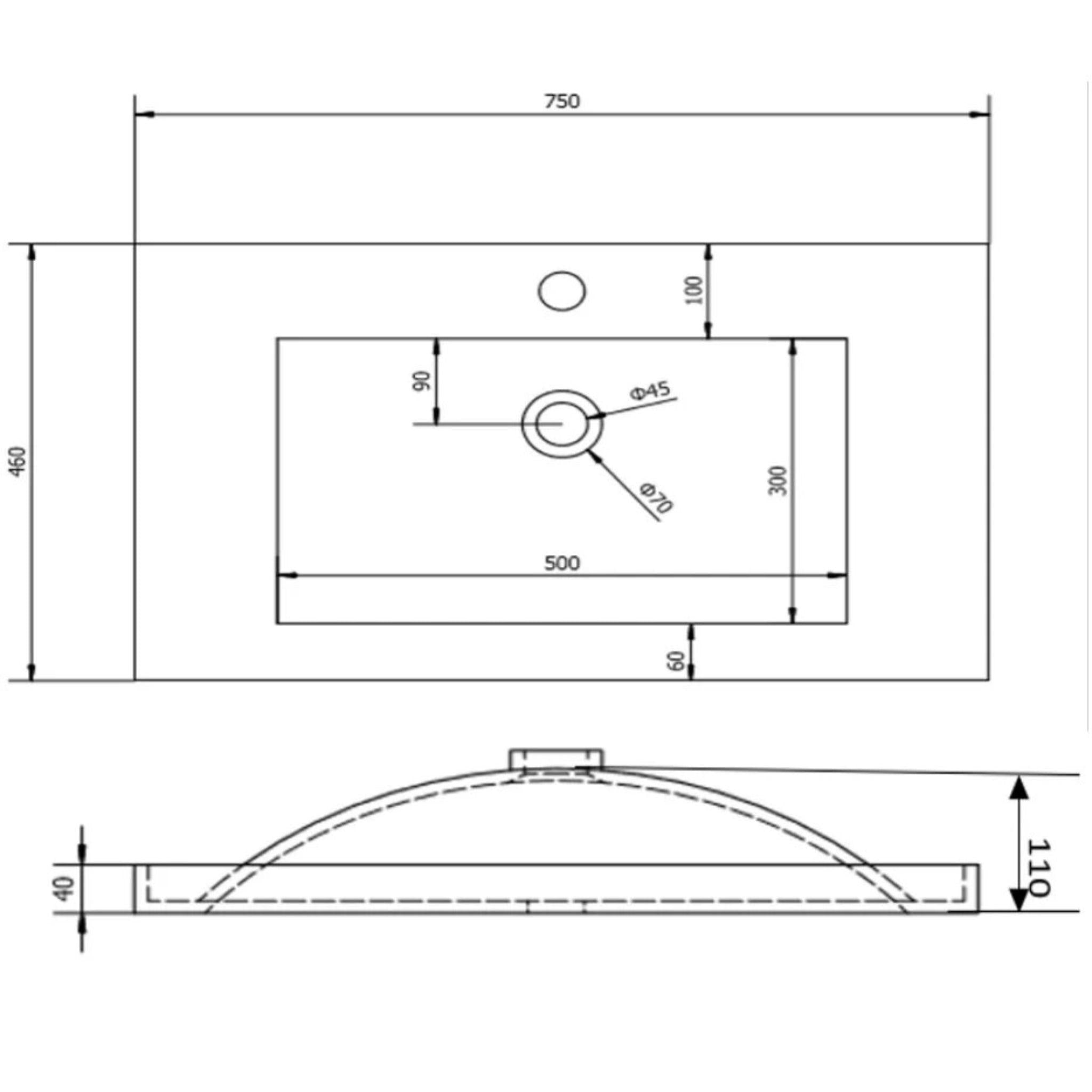 POSEIDON BERGE WHITE OAK 750MM FLOOR STANDING VANITY (AVAILABLE IN LEFT HAND DRAWER AND RIGHT HAND DRAWER)