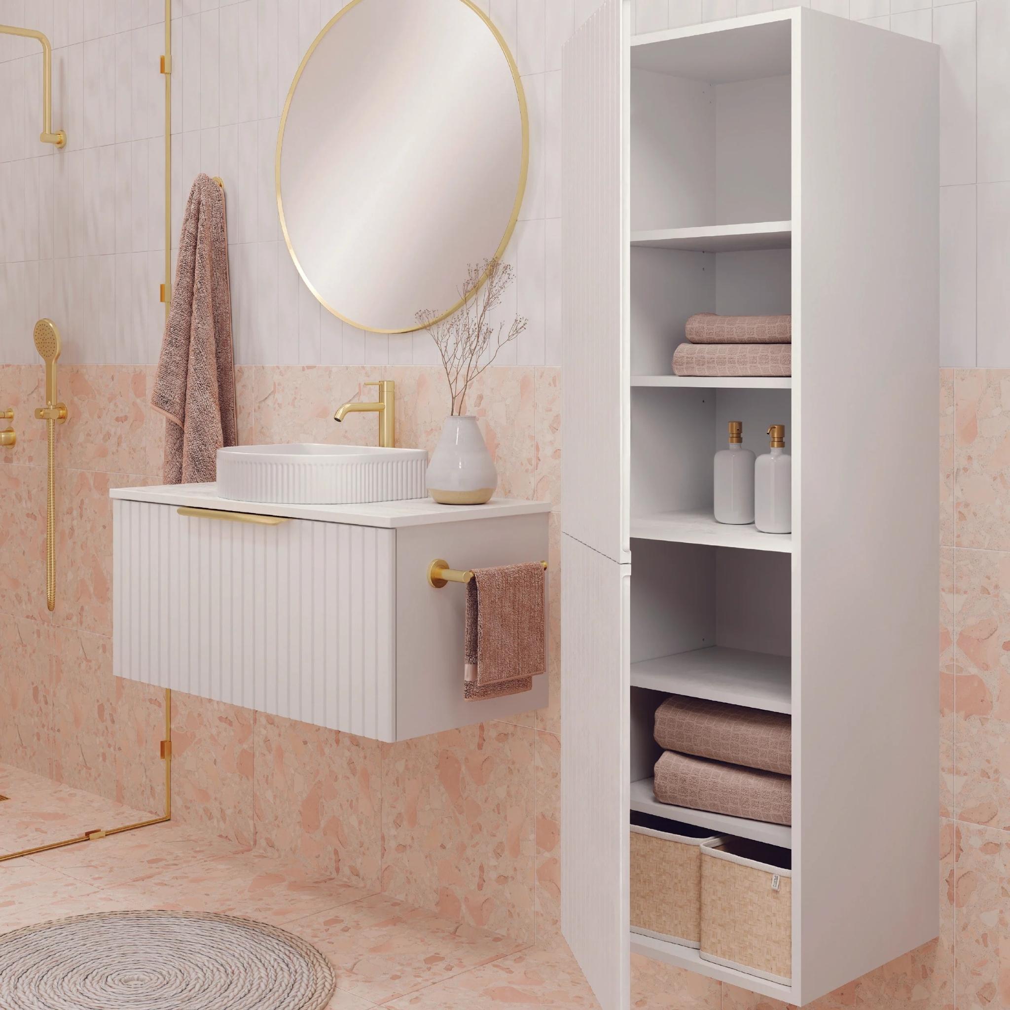 FIENZA BAYVIEW ULTRA WHITE MATTE 900MM SINGLE BOWL WALL HUNG VANITY