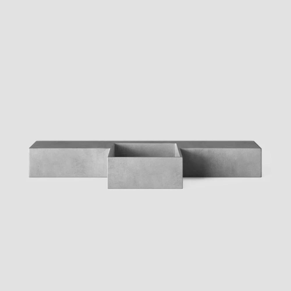 CONCRETE STUDIO BALY SEMI-RECESSED BASIN GREY 1200MM