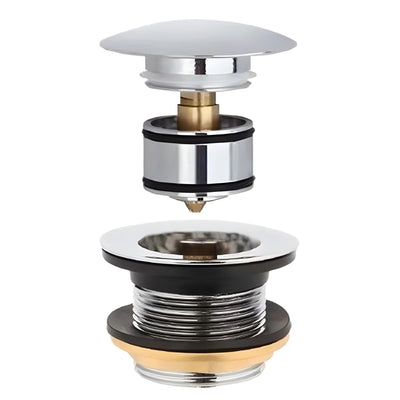 TURNER HASTINGS SAFETY PULL-OUT POP-UP BATH WASTE WITH SHORT TAIL 40MM MATTE BLACK