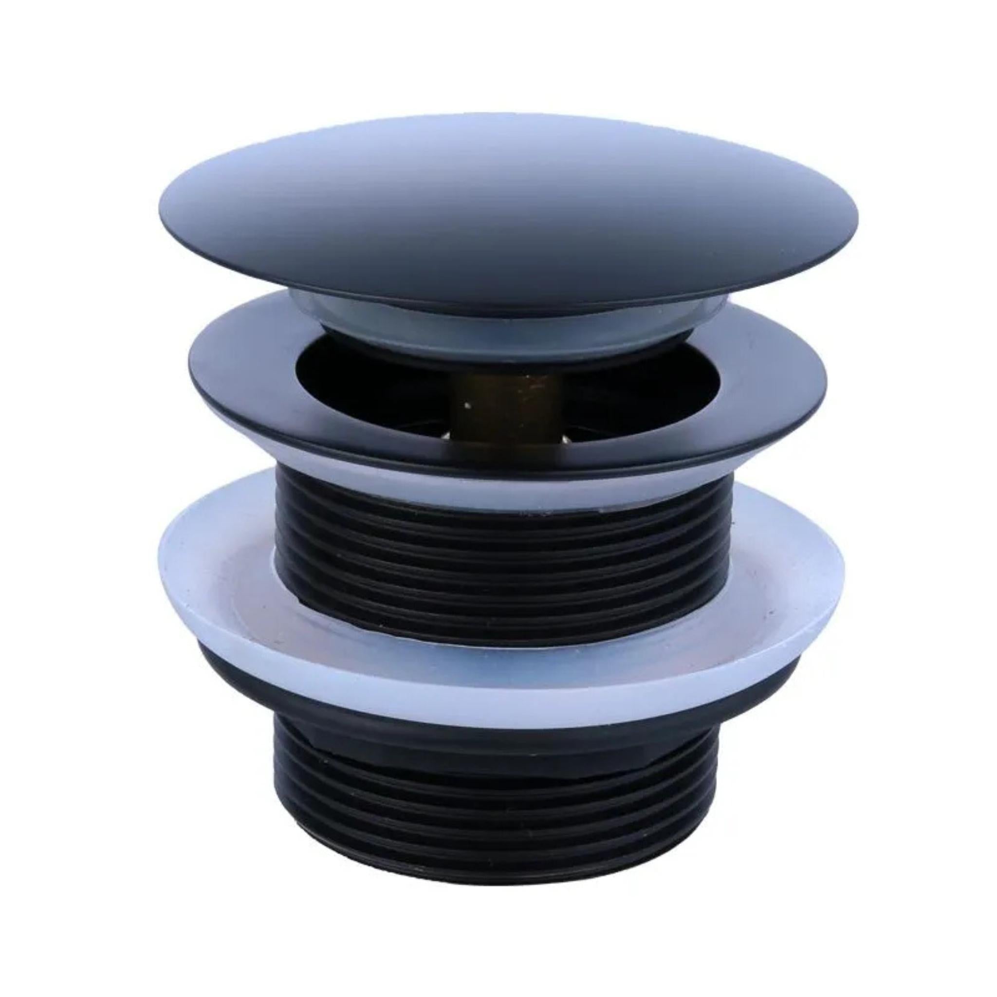 TURNER HASTINGS SAFETY PULL-OUT POP-UP BATH WASTE WITH SHORT TAIL 40MM MATTE BLACK