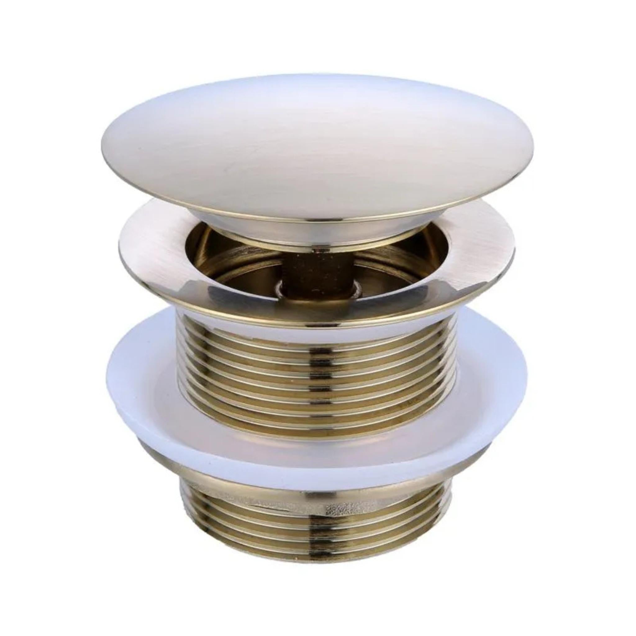 TURNER HASTINGS SAFETY PULL-OUT POP-UP BATH WASTE WITH SHORT TAIL 40MM BRUSHED BRASS