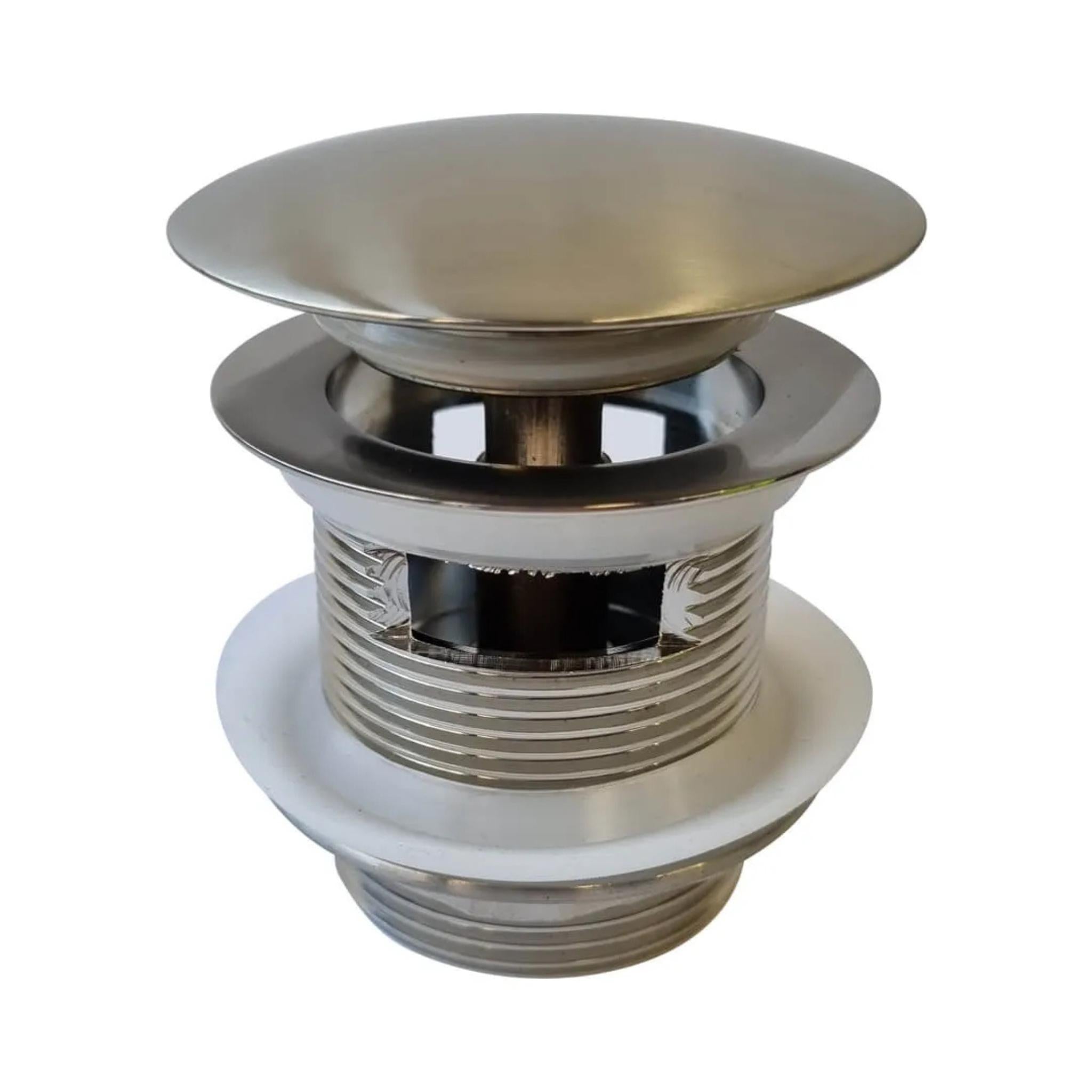 TURNER HASTINGS SAFETY PULL-OUT POP-UP BATH WASTE WITH SHORT TAIL OVERFLOW 40MM BRUSHED NICKEL