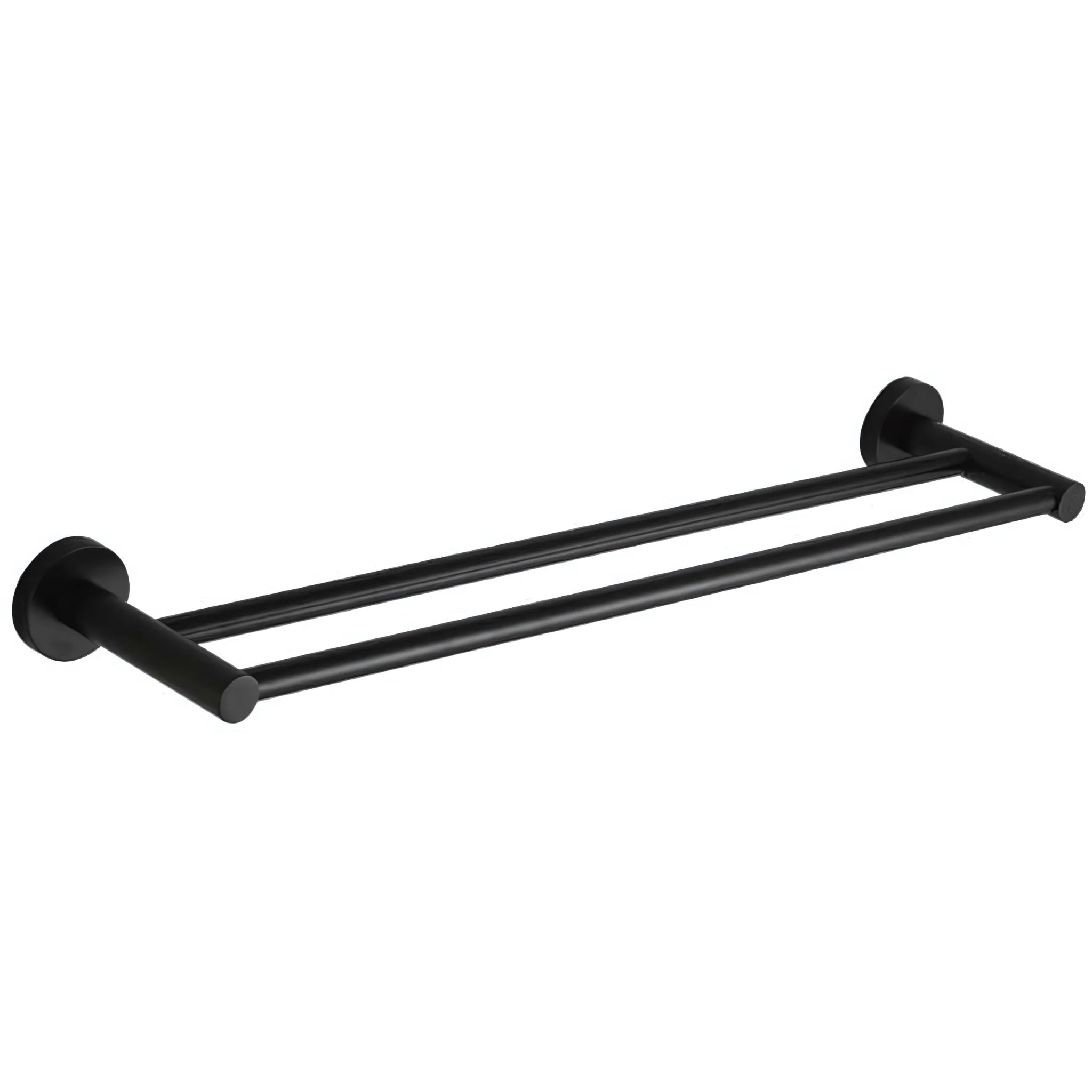 HELLYCAR IDEAL DOUBLE NON-HEATED TOWEL RAIL MATTE BLACK 600MM, 750MM AND 900MM