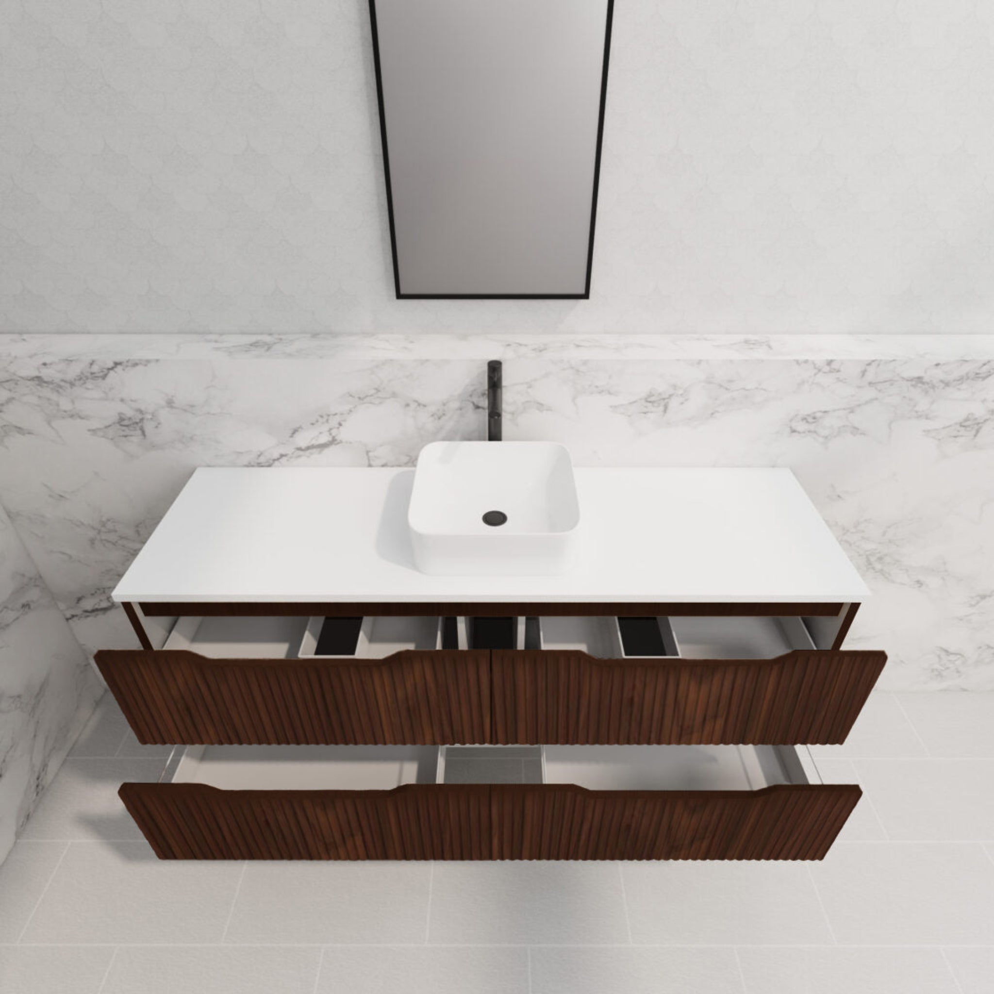 RIVA BALI BROWN OAK 1500MM SINGLE BOWL FLOOR STANDING VANITY