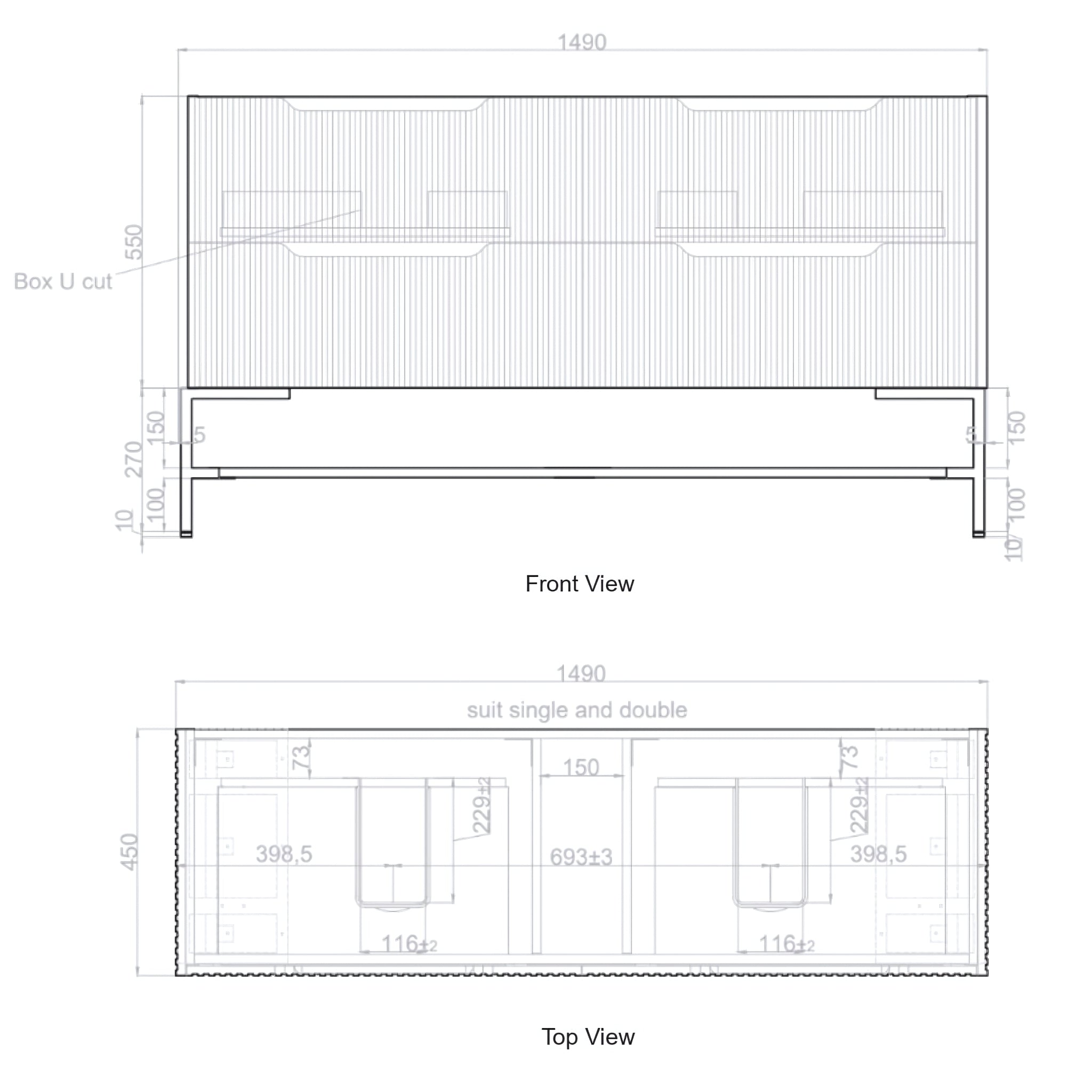 RIVA BALI BROWN OAK 1500MM DOUBLE BOWL FLOOR STANDING VANITY