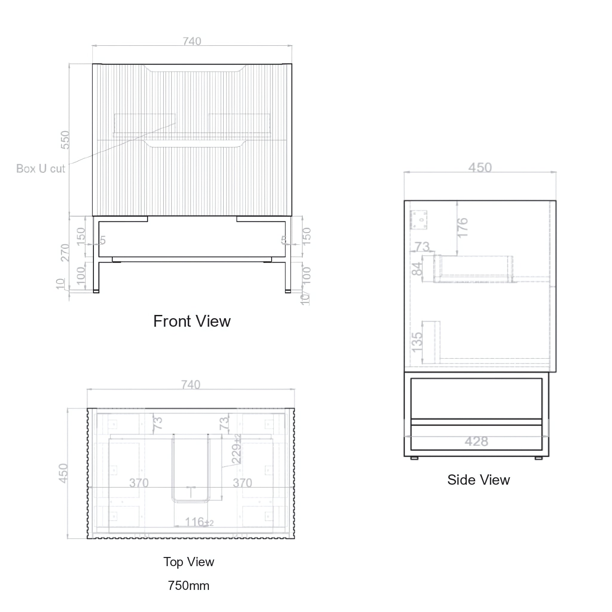 RIVA BALI BROWN OAK 750MM SINGLE BOWL FLOOR STANDING VANITY
