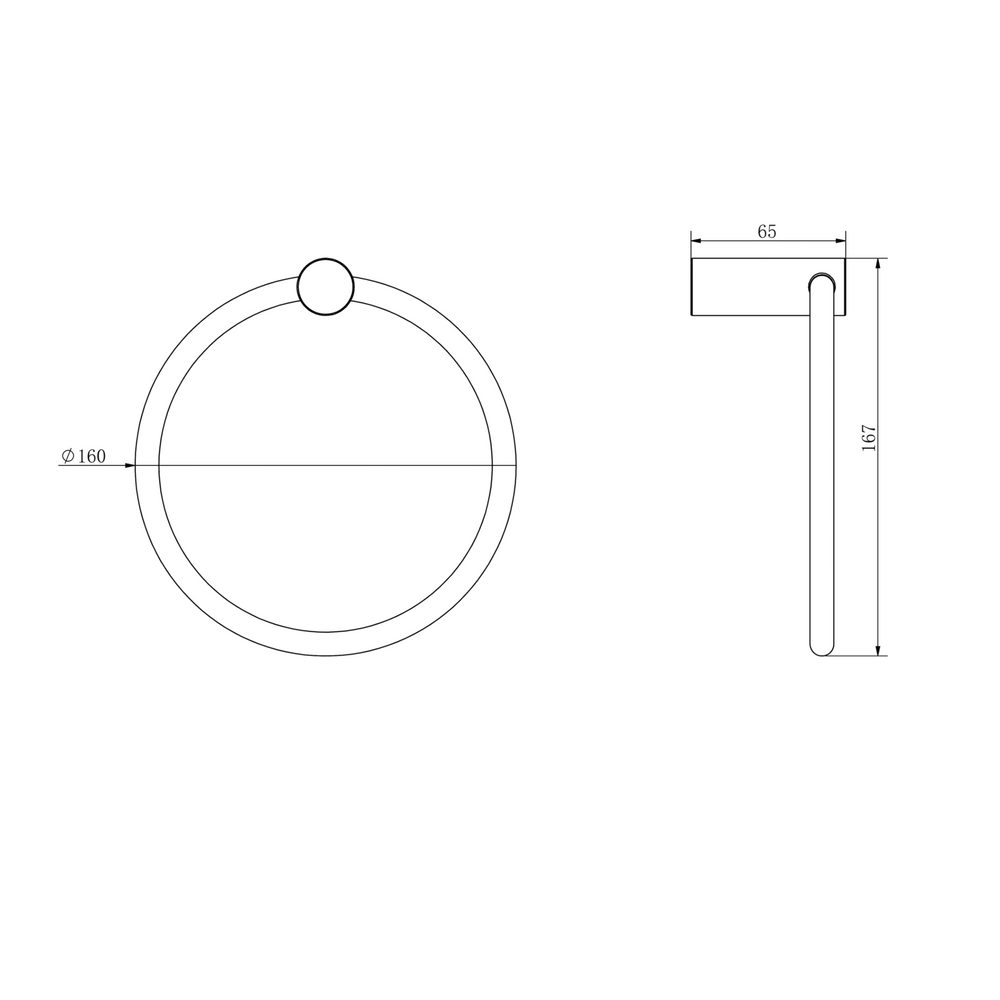 Linsol Banjo S3 Towel Ring 160mm Chrome alt view