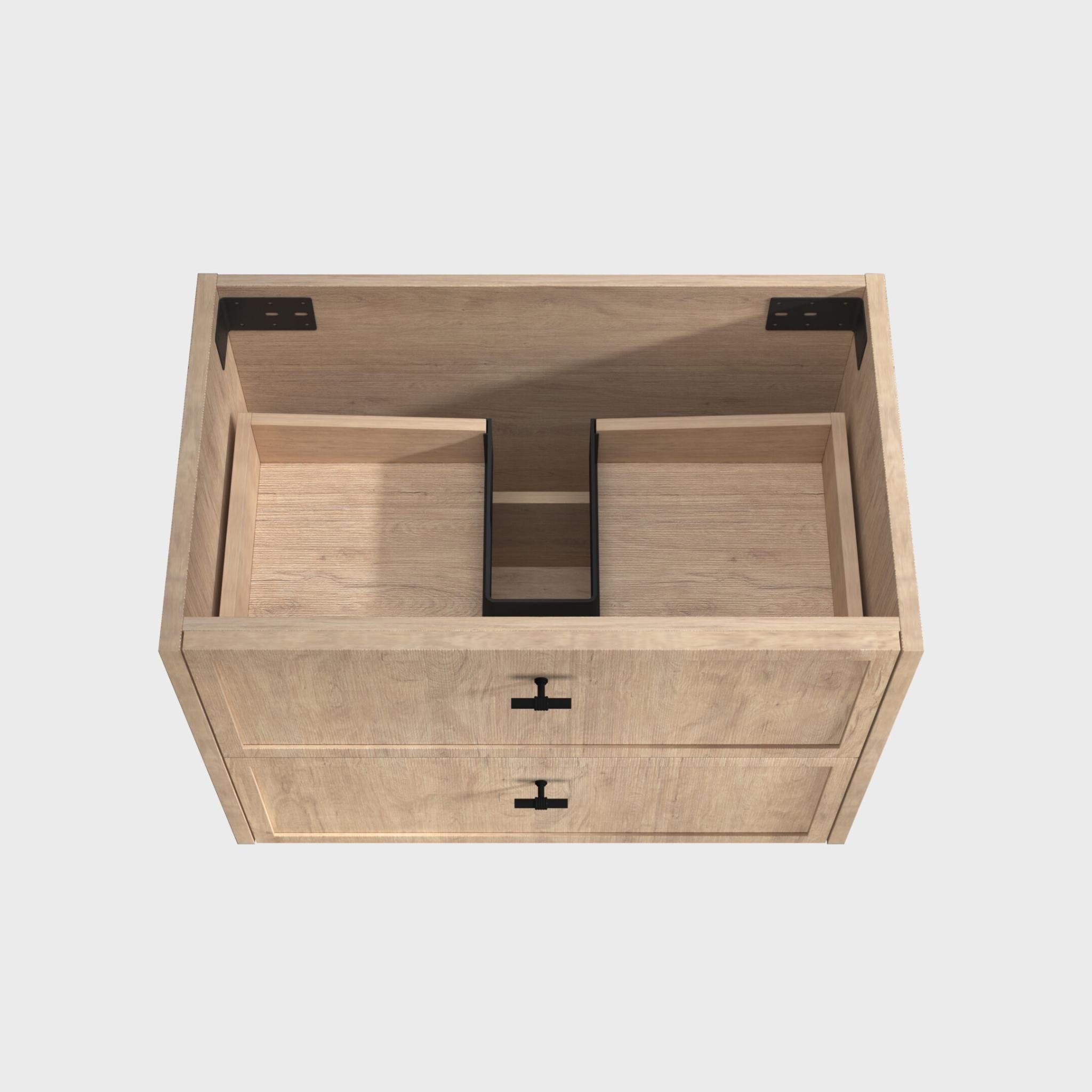 RIVA BANFF COASTAL OAK 600MM SINGLE BOWL WALL HUNG VANITY