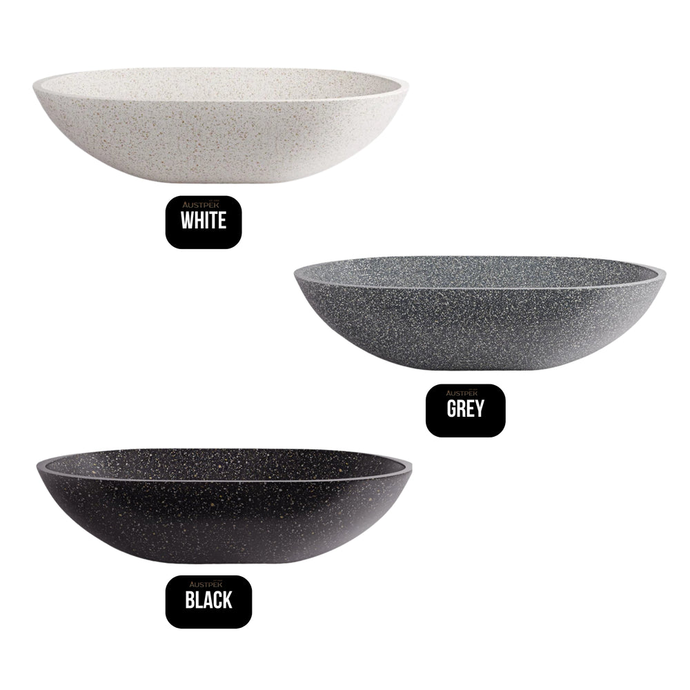 MADU MAEVE ABOVE COUNTER BASIN TERRAZO STONE BLACK 520MM