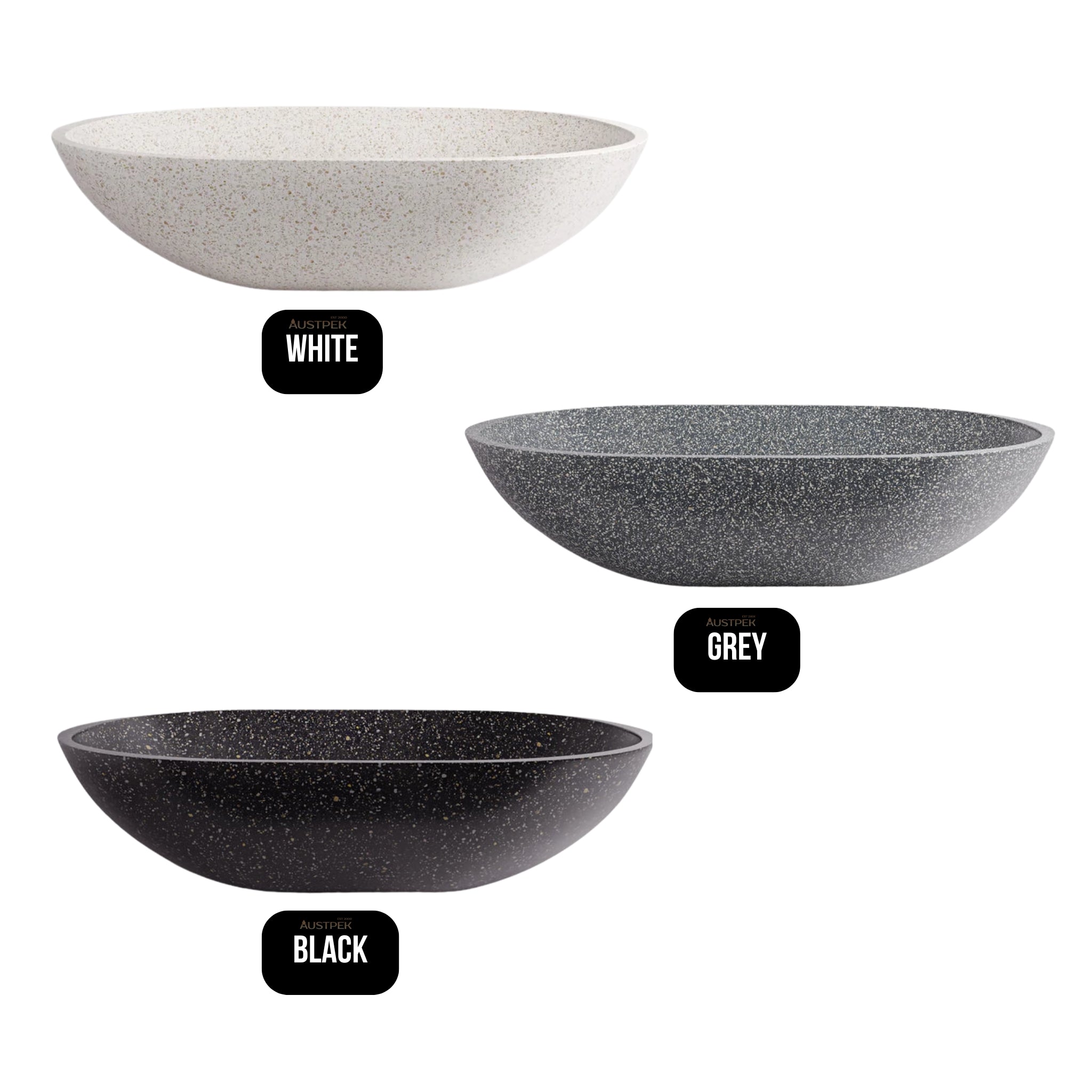 MADU MAEVE ABOVE COUNTER BASIN TERRAZO STONE GREY 520MM