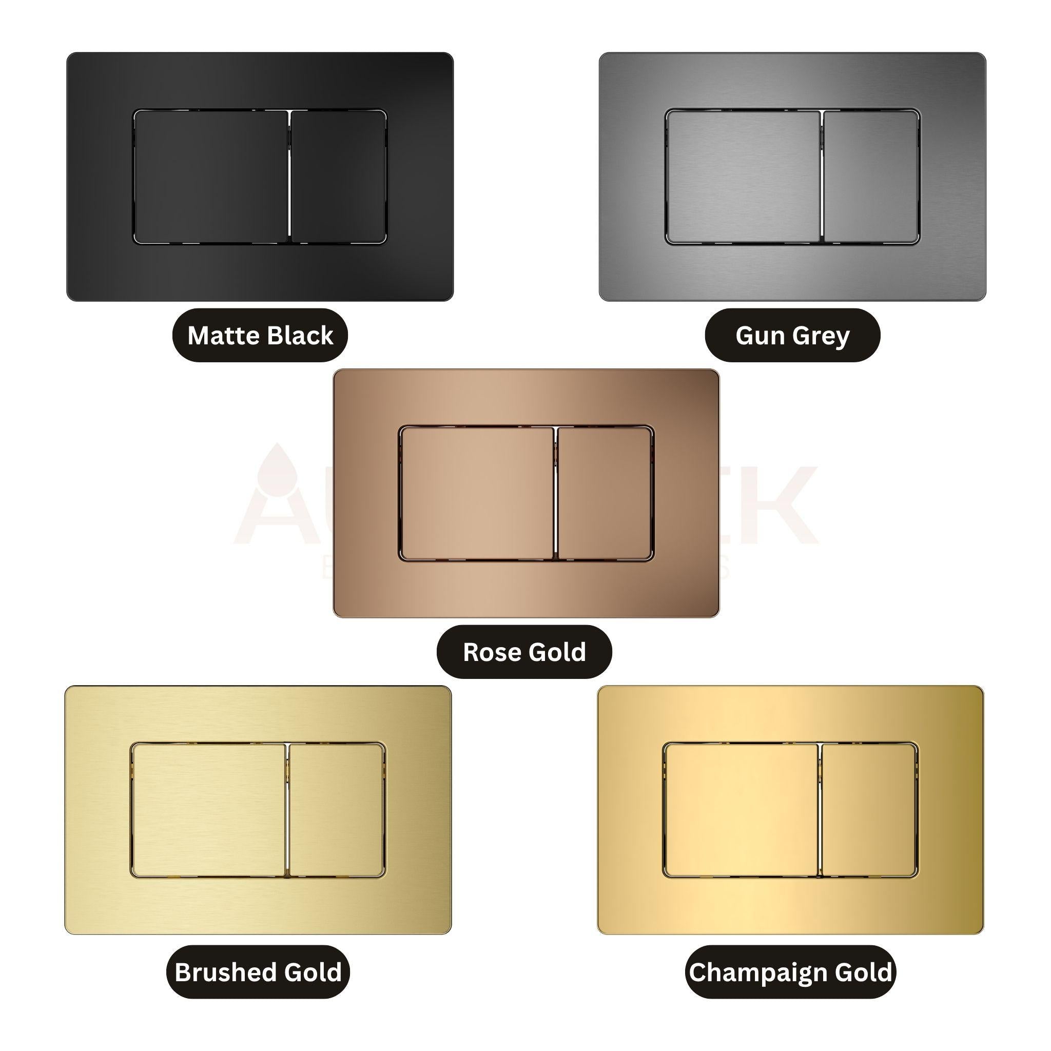 BELBAGNO STAINLESS STEEL IN WALL RECTANGULAR BUTTON FLUSH PLATES 256MM BRUSHED GOLD