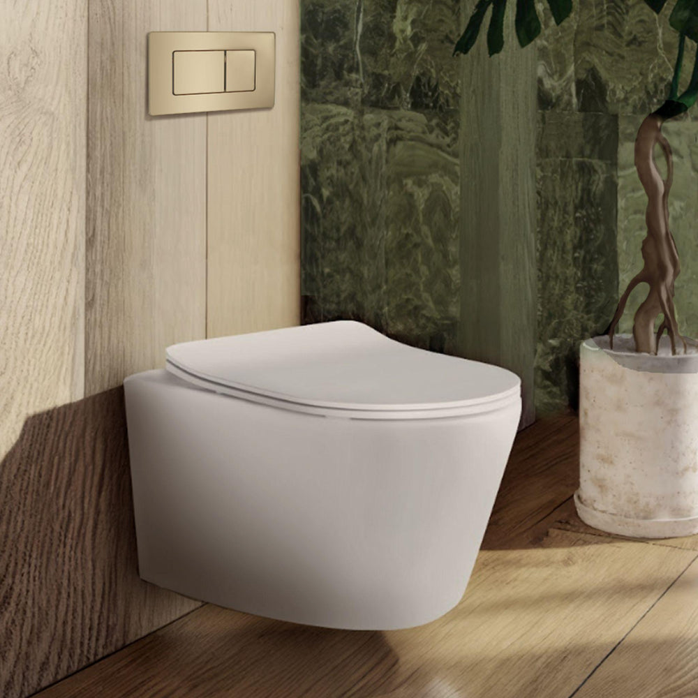 BELBAGNO STAINLESS STEEL IN WALL RECTANGULAR BUTTON FLUSH PLATES 256MM BRUSHED GOLD